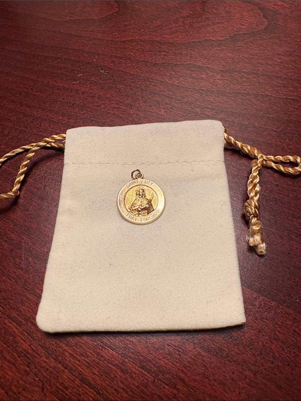 Gold Saint Luci Medallion Pendant - Women Jewelry